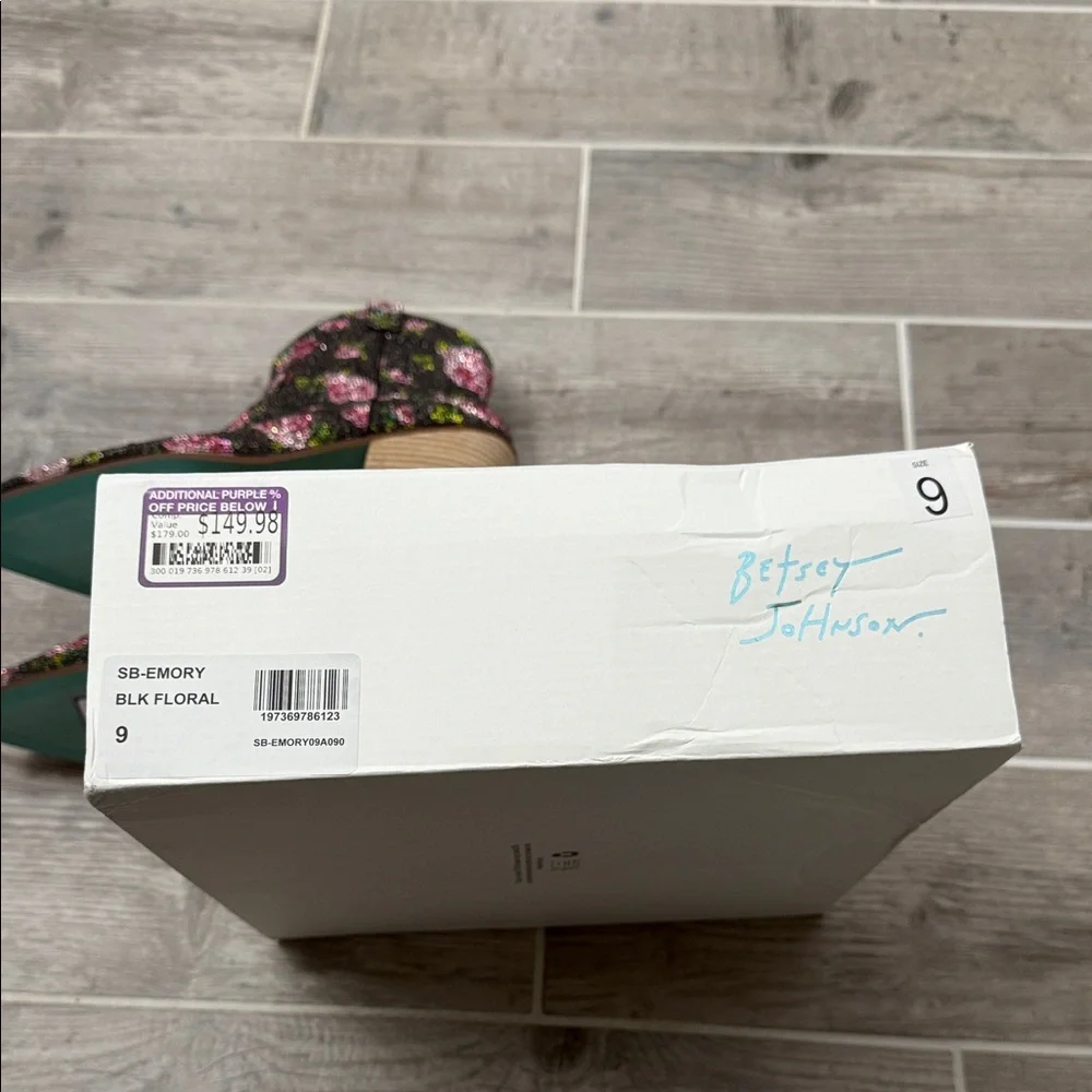 Betsey Johnson Black Floral Ankle Boots - Picture 7 of 7